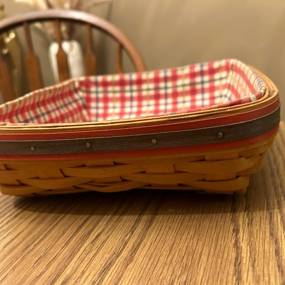 Longaberger Good Ol Summertime Picnic Pal Basket Divided with fabric Lin…